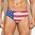 Knitted American Flag Print Men's Swim Briefs