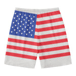 Knitted American Flag Print Men's Swim Trunks