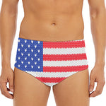 Knitted American Flag Print Men's Triangle Swim Briefs