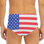 Knitted American Flag Print Men's Triangle Swim Briefs