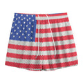 Knitted American Flag Print Mesh Shorts