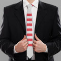 Knitted American Flag Print Necktie