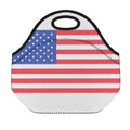 Knitted American Flag Print Neoprene Lunch Bag