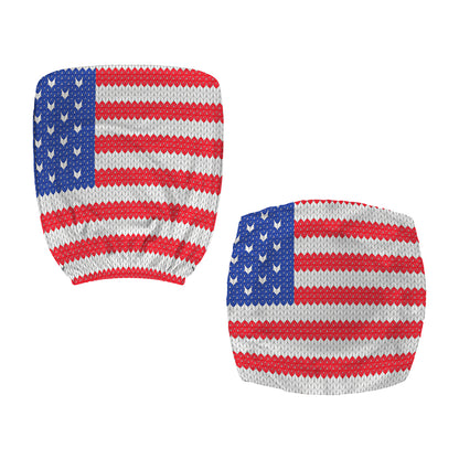 Knitted American Flag Print Office Chair Cover