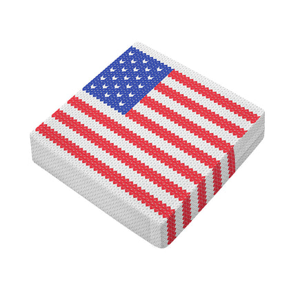 Knitted American Flag Print Outdoor Seat Cushion Cover