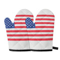 Knitted American Flag Print Oven Mitts