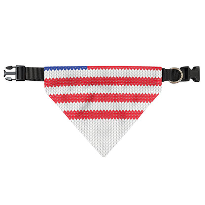 Knitted American Flag Print Over The Collar Dog Bandana