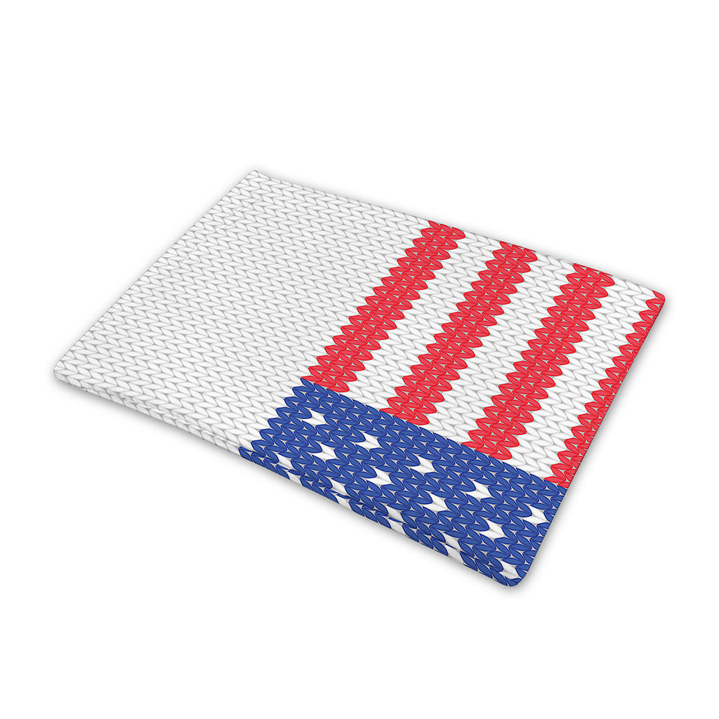 Knitted American Flag Print Pet Cooling Mat Cover