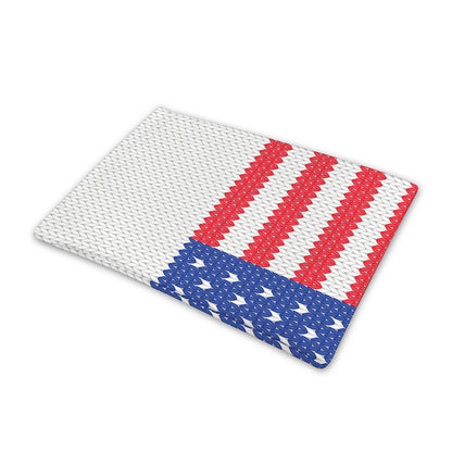 Knitted American Flag Print Pet Cooling Mat Cover