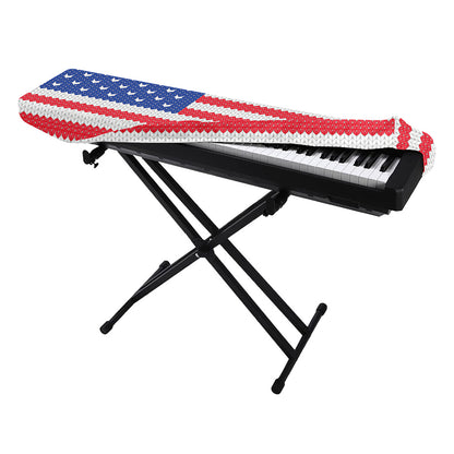 Knitted American Flag Print Piano Keyboard Cover