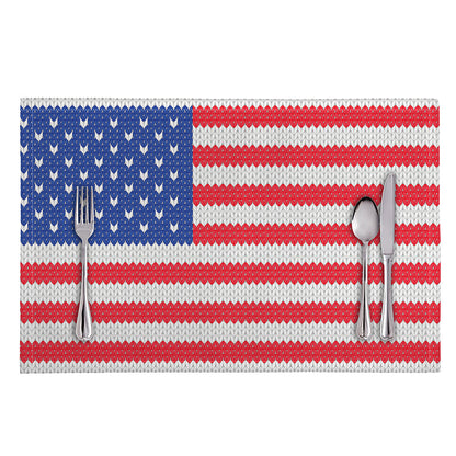 Knitted American Flag Print Placemat