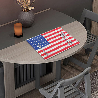 Knitted American Flag Print Placemat