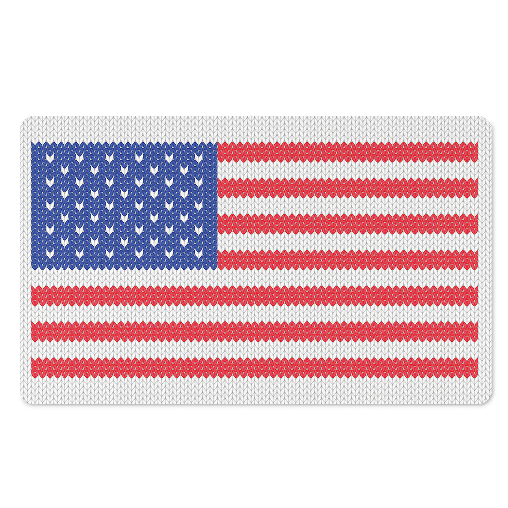 Knitted American Flag Print Polyester Doormat