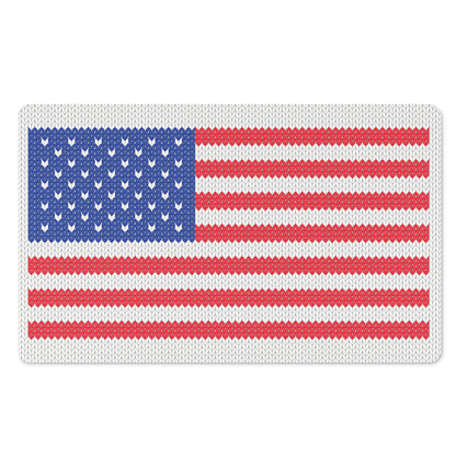 Knitted American Flag Print Polyester Doormat
