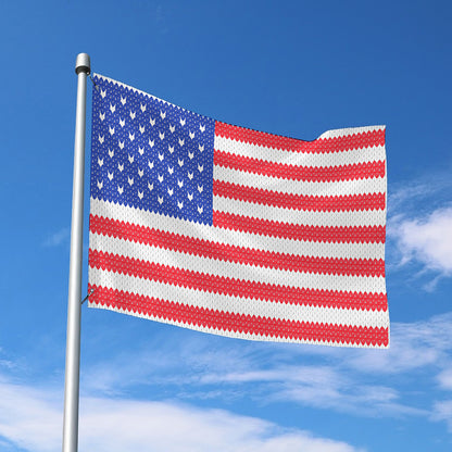 Knitted American Flag Print Polyester Flag