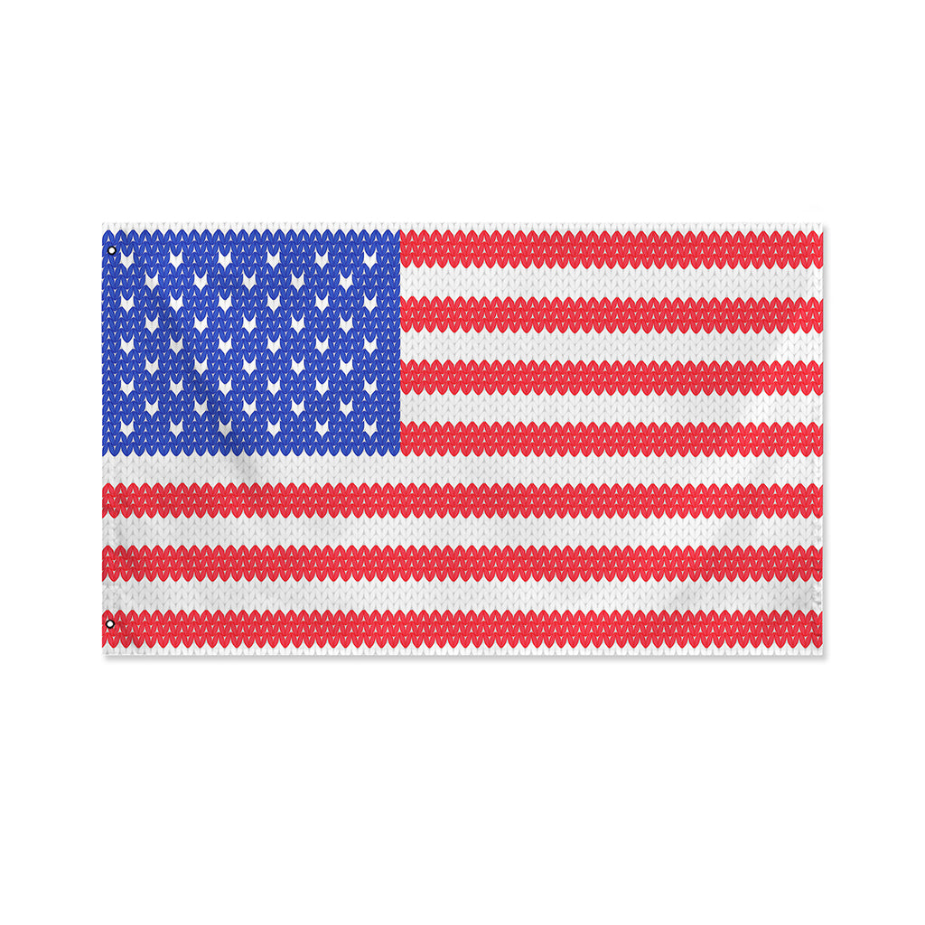 Knitted American Flag Print Polyester Flag