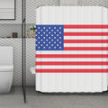 Knitted American Flag Print Polyester Shower Curtain