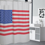 Knitted American Flag Print Premium Shower Curtain
