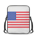 Knitted American Flag Print Rectangular Crossbody Bag