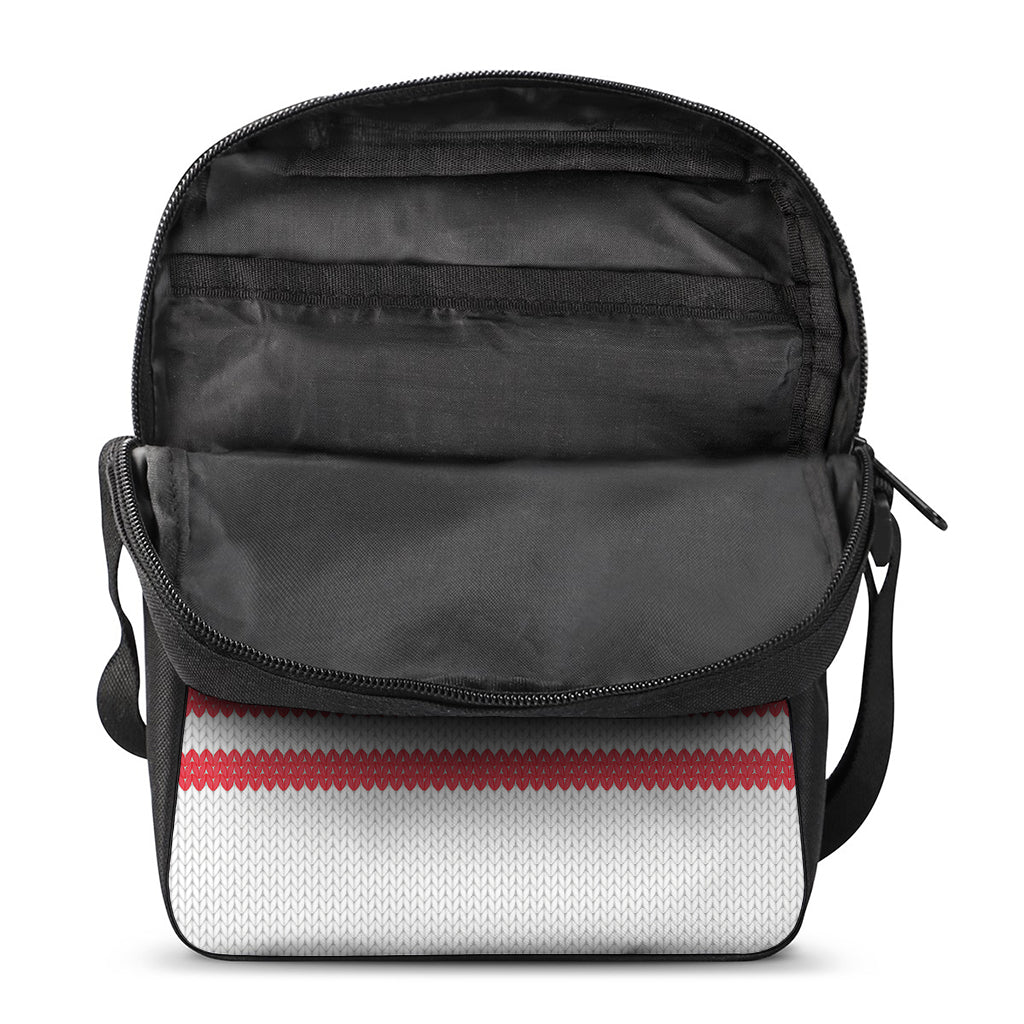 Knitted American Flag Print Rectangular Crossbody Bag