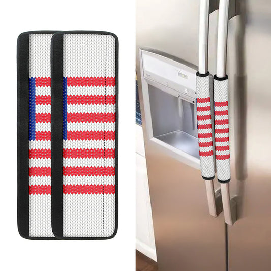 Knitted American Flag Print Refrigerator Handle Covers