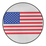 Knitted American Flag Print Round Floor Mat