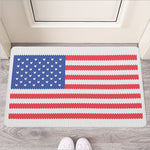 Knitted American Flag Print Rubber Doormat