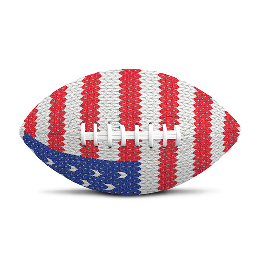 Knitted American Flag Print Rugby Ball