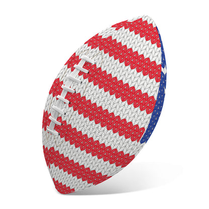Knitted American Flag Print Rugby Ball