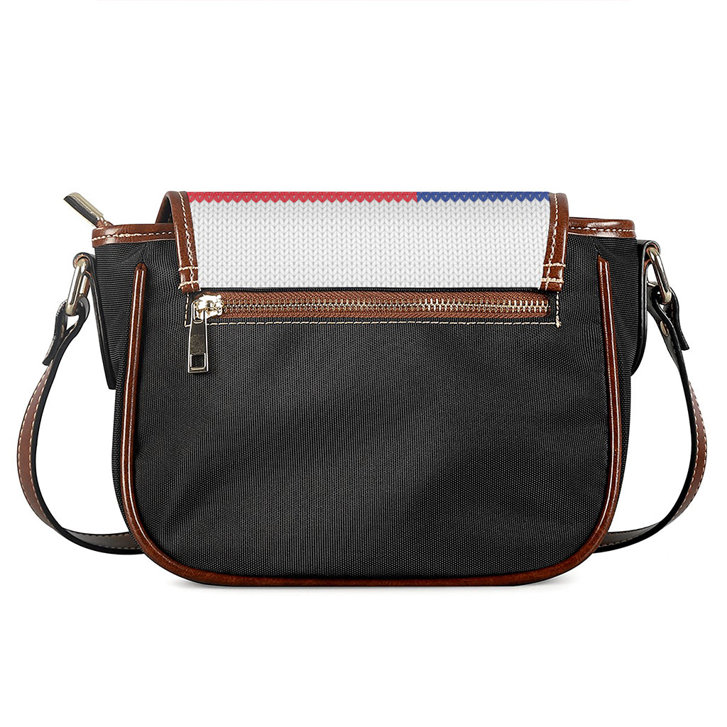Knitted American Flag Print Saddle Bag