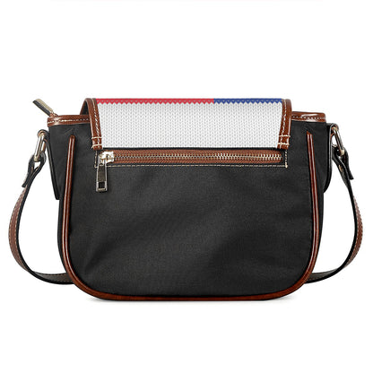 Knitted American Flag Print Saddle Bag