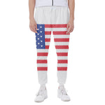 Knitted American Flag Print Scuba Joggers