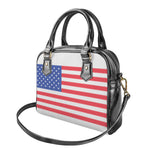 Knitted American Flag Print Shoulder Handbag