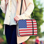Knitted American Flag Print Shoulder Strap Bible Bag