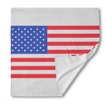 Knitted American Flag Print Silk Bandana