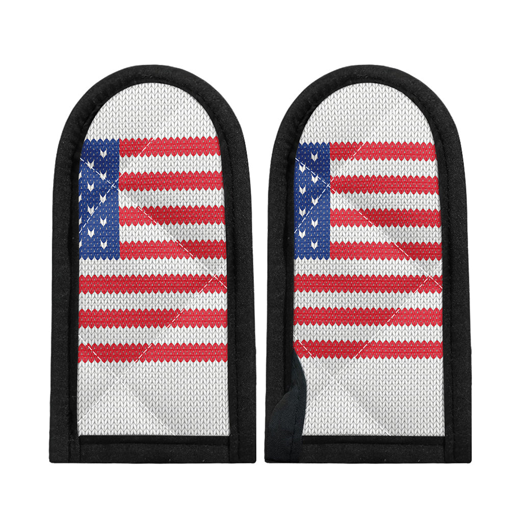 Knitted American Flag Print Skillet Handle Cover