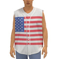 Knitted American Flag Print Sleeveless Baseball Jersey