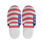 Knitted American Flag Print Slippers
