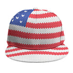 Knitted American Flag Print Snapback Cap