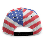 Knitted American Flag Print Snapback Cap