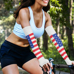 Knitted American Flag Print Sun Protection Arm Sleeves