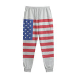 Knitted American Flag Print Sweatpants