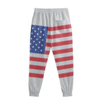 Knitted American Flag Print Sweatpants