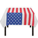 Knitted American Flag Print Tablecloth