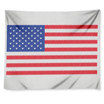 Knitted American Flag Print Tapestry
