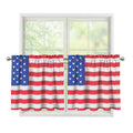 Knitted American Flag Print Tier Curtains