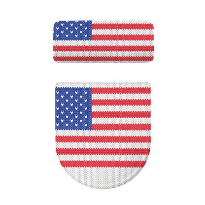 Knitted American Flag Print Toilet Lid And Tank Cover Set