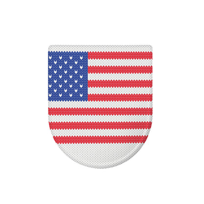 Knitted American Flag Print Toilet Lid Cover