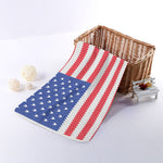 Knitted American Flag Print Towel