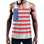 Knitted American Flag Print Training Tank Top